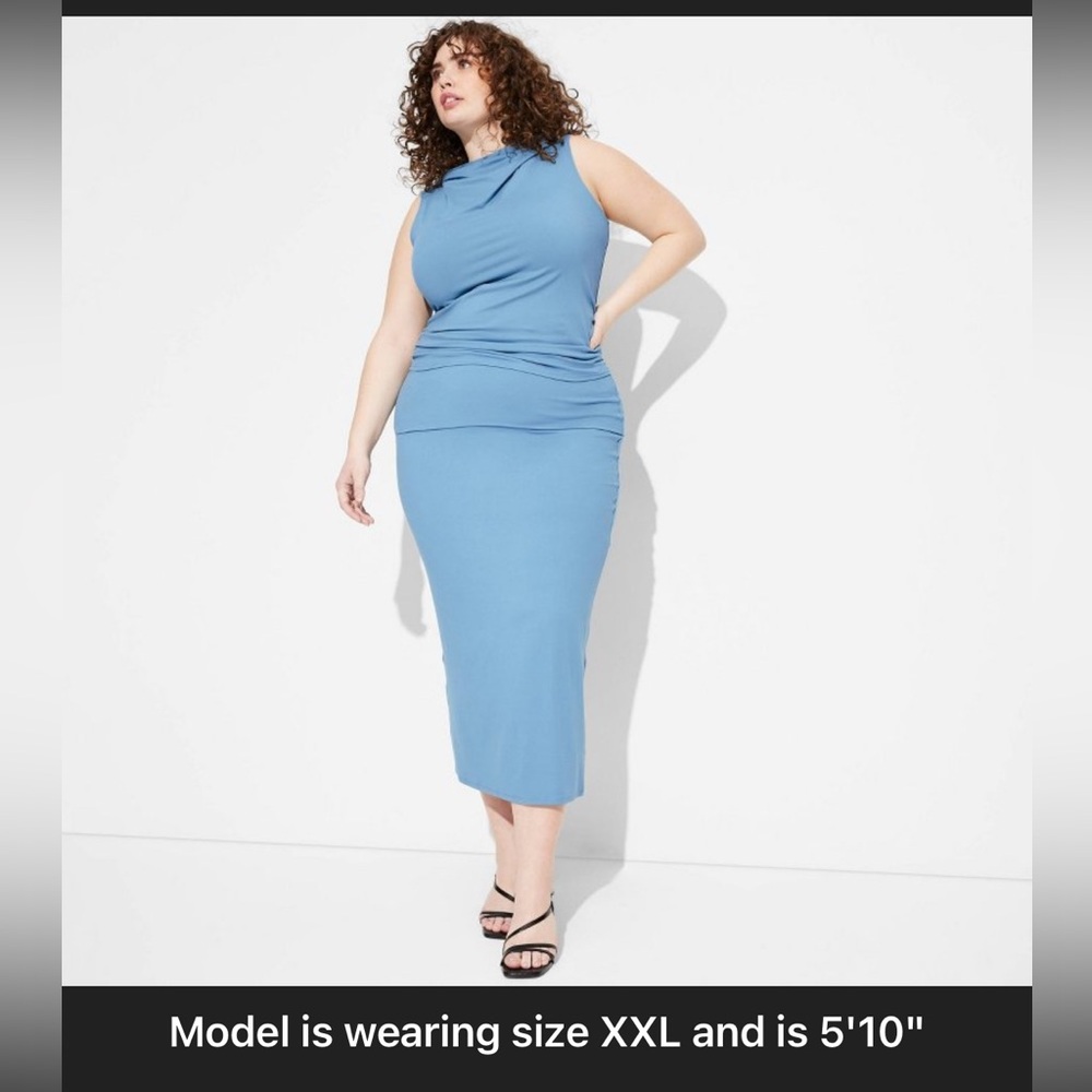 Wild Fable Blue pencil skirt. Plus size summer spring long skirt